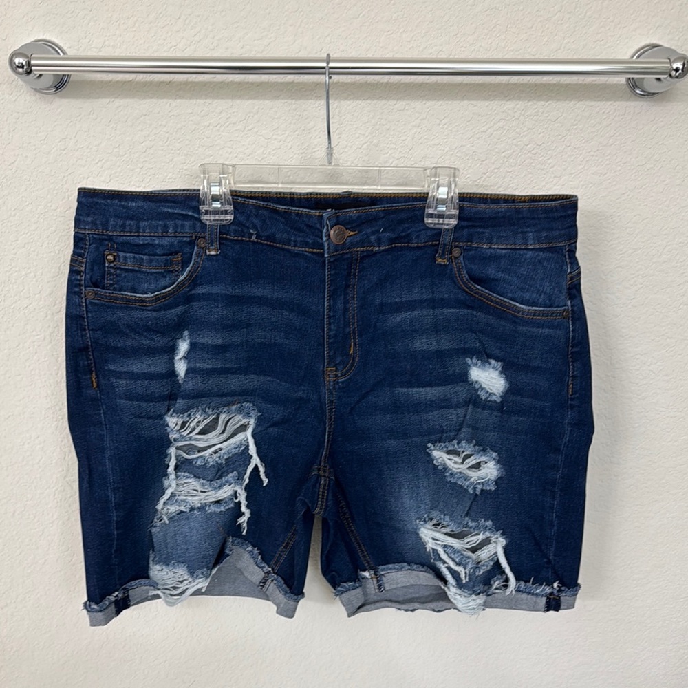 Distressed Denim Shorts